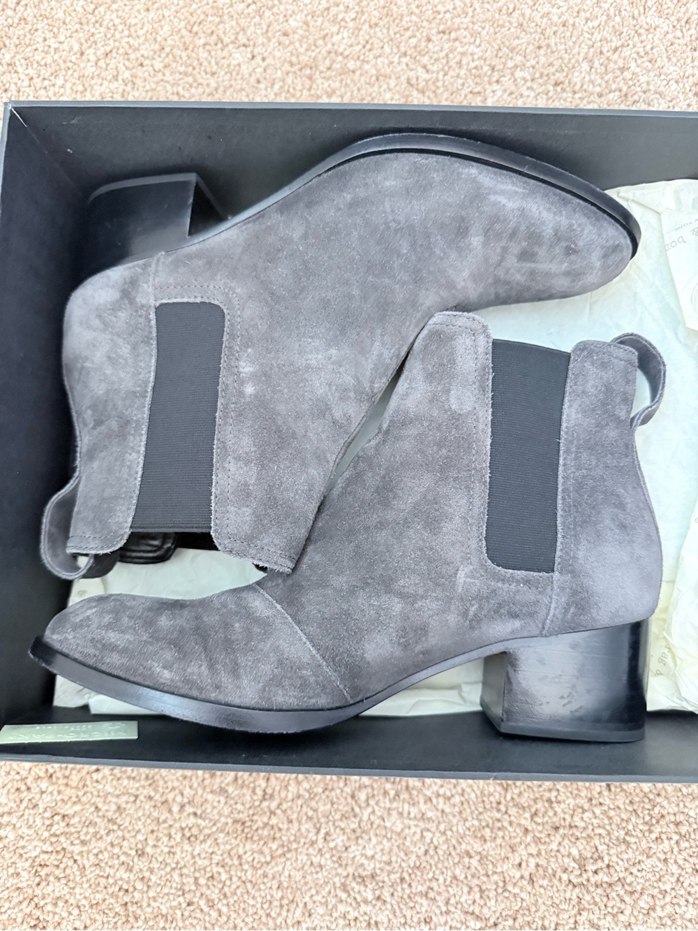 rag & bone Gray Suede Chelsea Ankle Boots